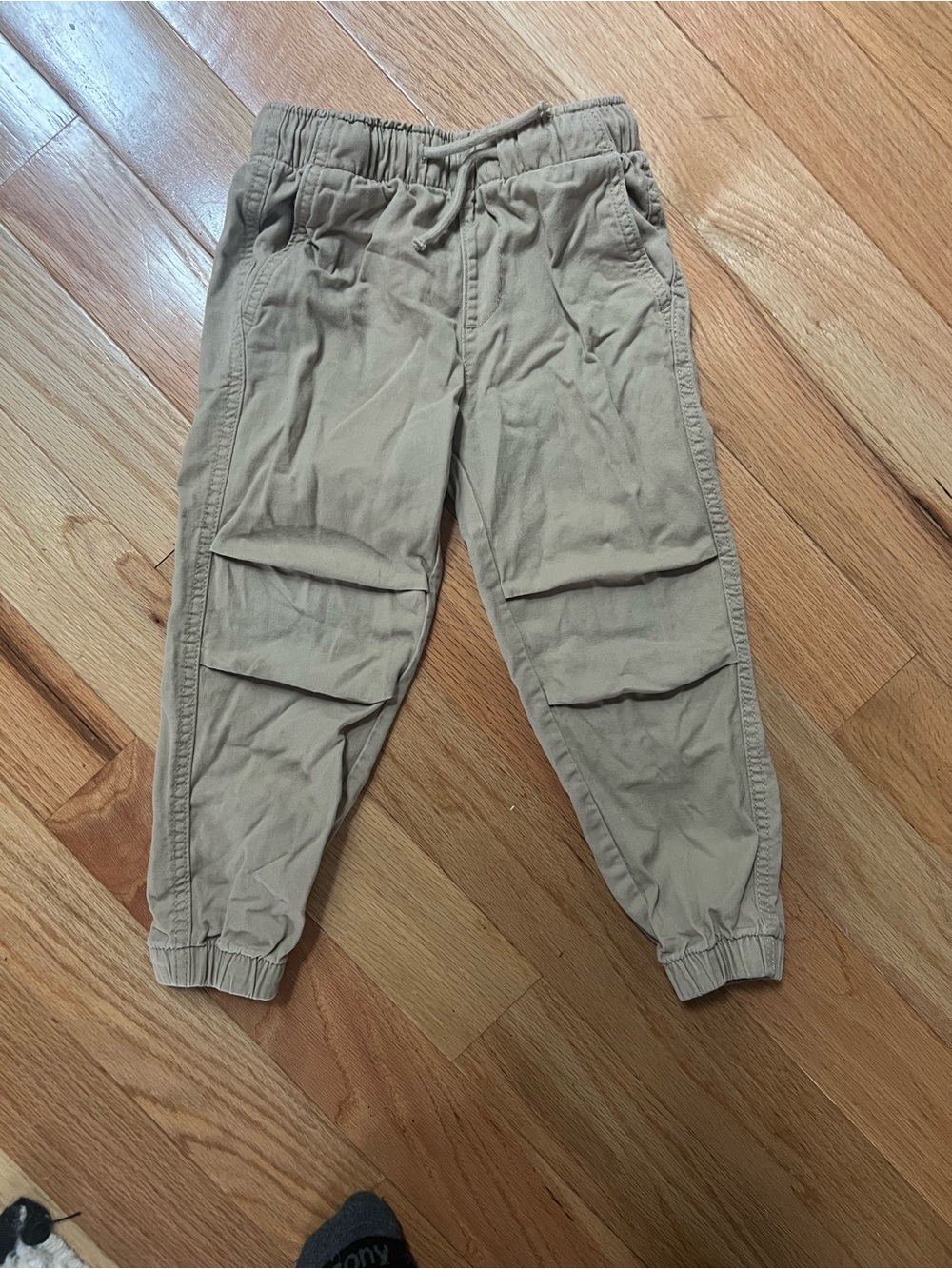 H&M Kids Tan Cargo Joggers with Elastic Waistband